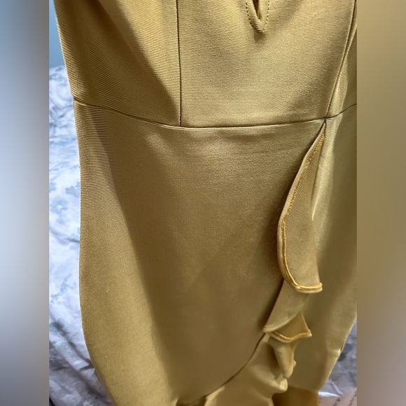 Miss Circle yellow mustard bondage dress size large with adjustable straps - Picture 3 of 8